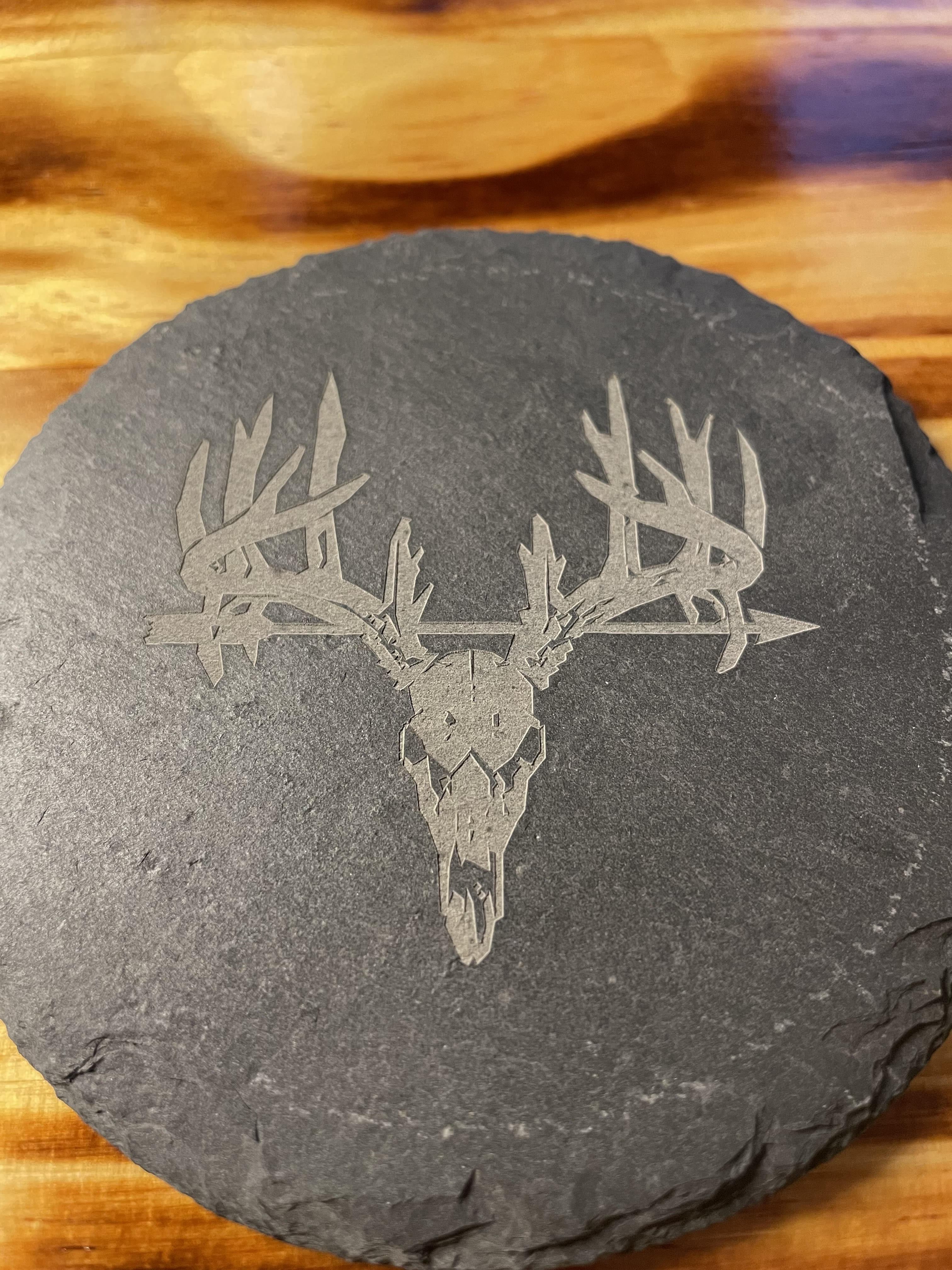 BOW HUNTER, CUSTOM SLATE STONE COASTER (TWO PACK)