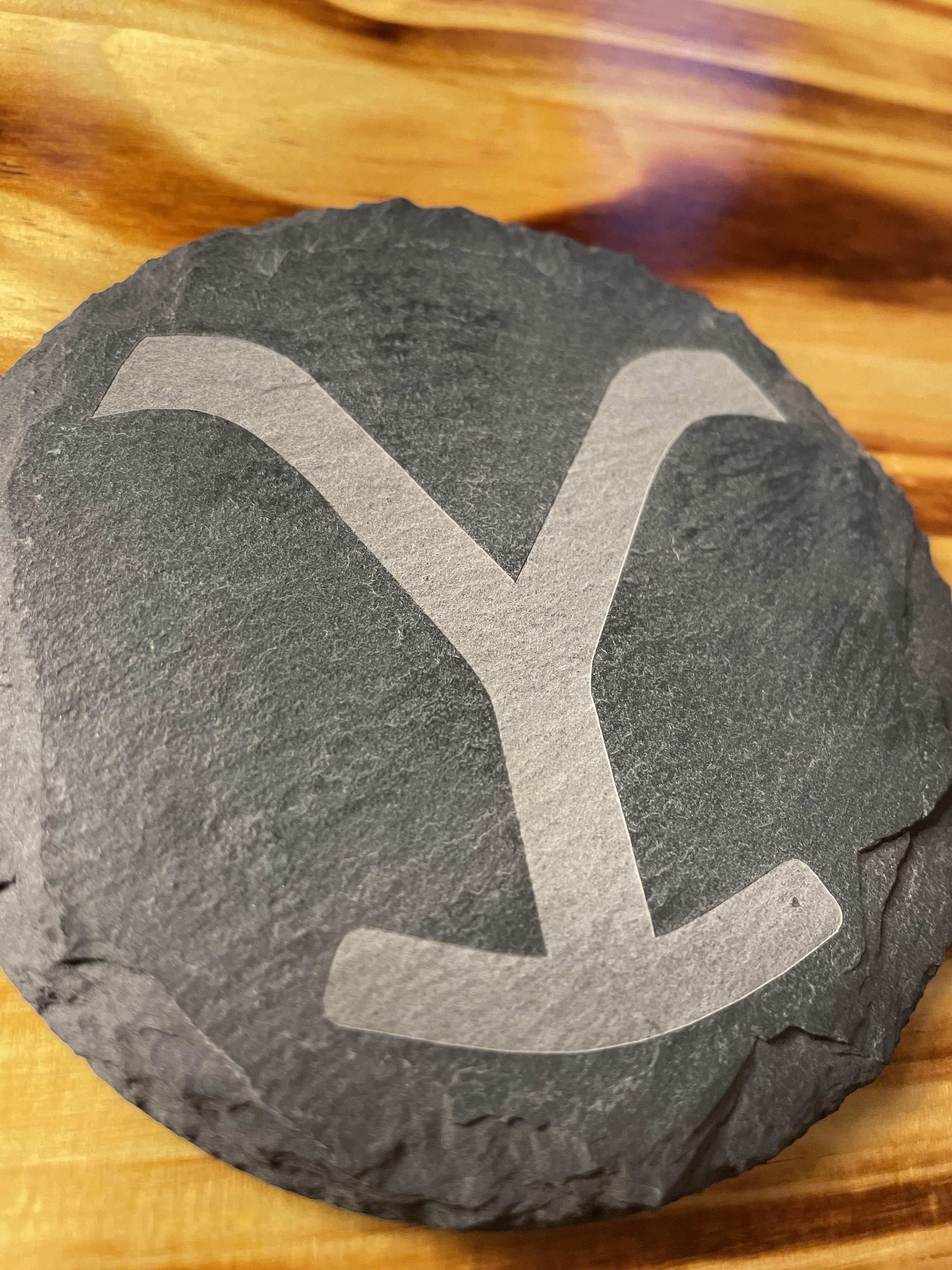 THE YELLOWSTONE, CUSTOM SLATE STONE COASTER (TWO PACK)
