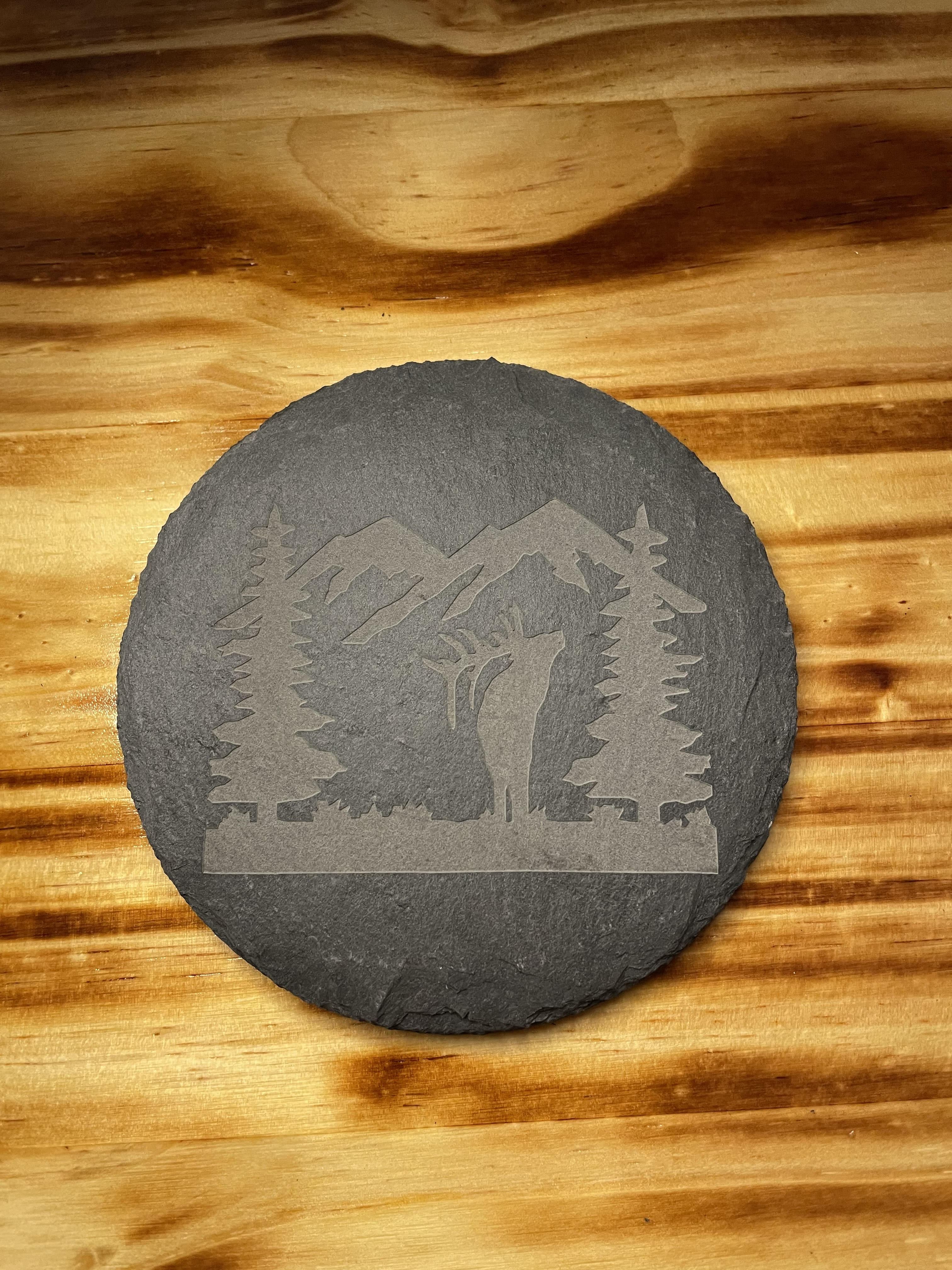 ELK MOUNTAIN, CUSTOM SLATE STONE COASTER (TWO PACK)