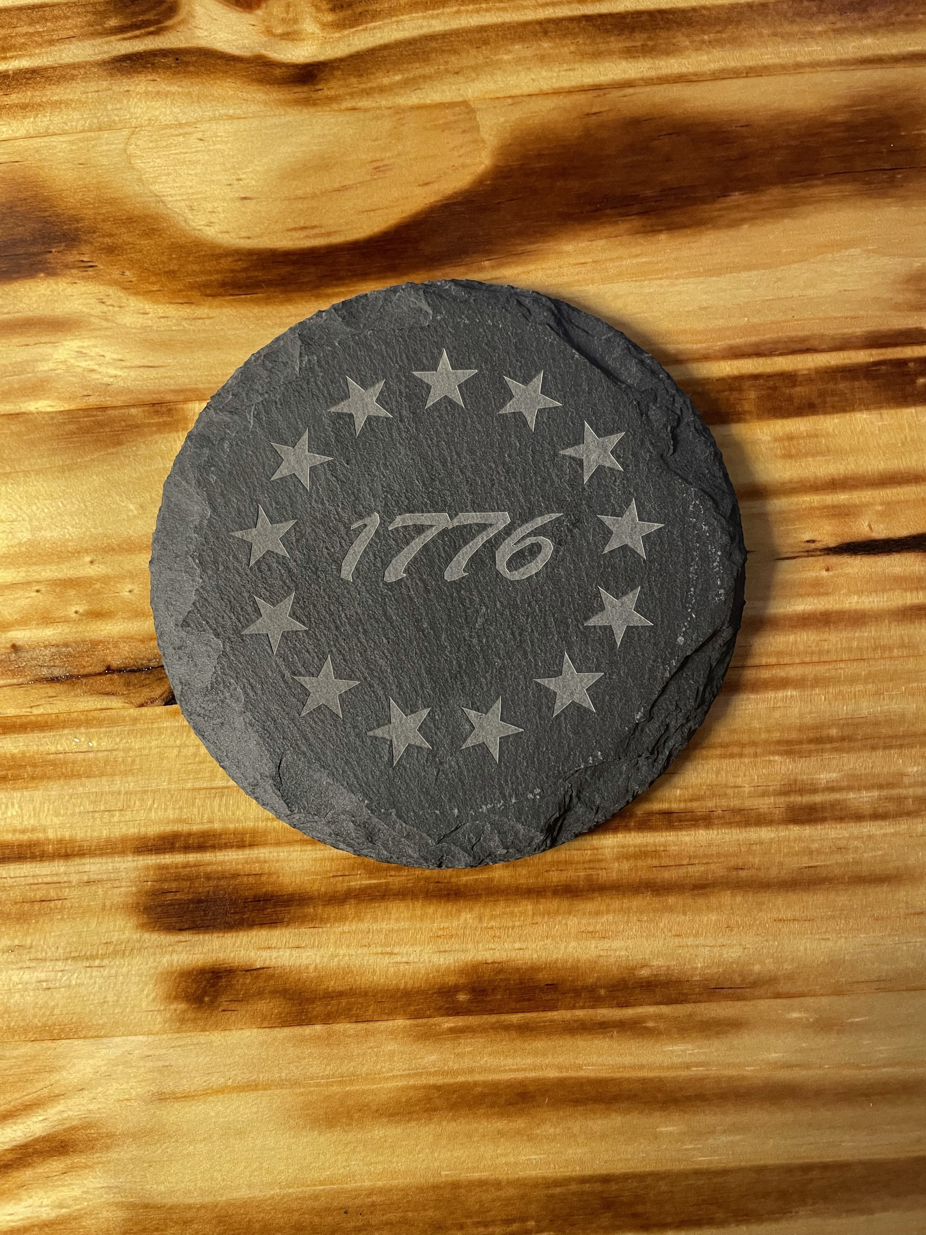 BETSY ROSS 1776, CUSTOM SLATE STONE COASTER (TWO PACK)