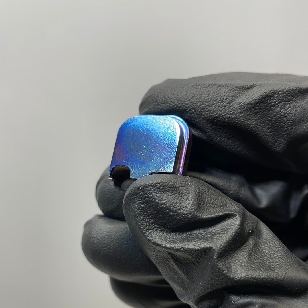 Titanium, Flame Anodized Glock Back Plate (single stack/ slim line size)